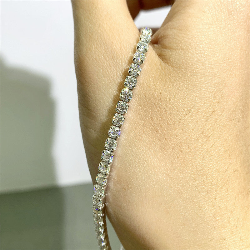 【PartyQueen-Bracelet Collections】925 Sterling Silver Moissanite Bracelets(buy 1 get 3 more freebies: Ring+Jewelry case+Silver Polishing cloth)