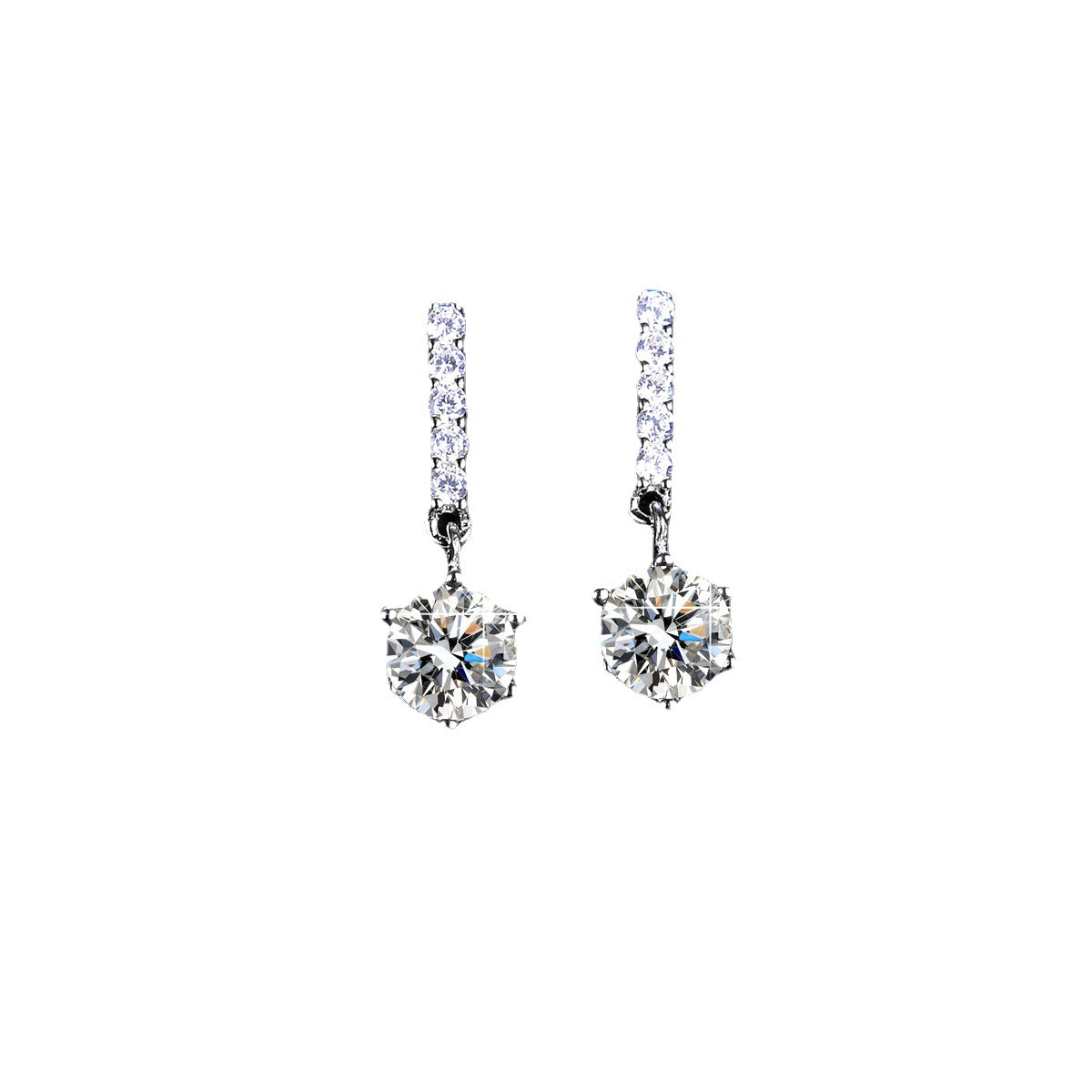 【#E03】925 Sterling Silver Moissanite Earrings
