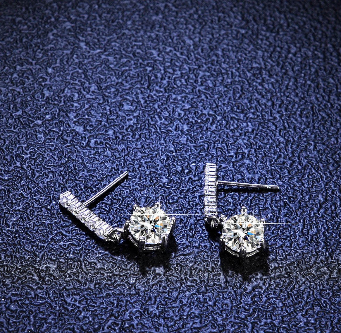 【#E03】925 Sterling Silver Moissanite Earrings