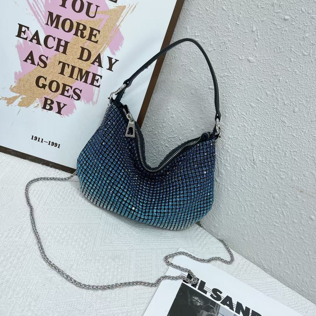 【#PQ12】Newest Fashionable crystal pu leather ladies hand bags