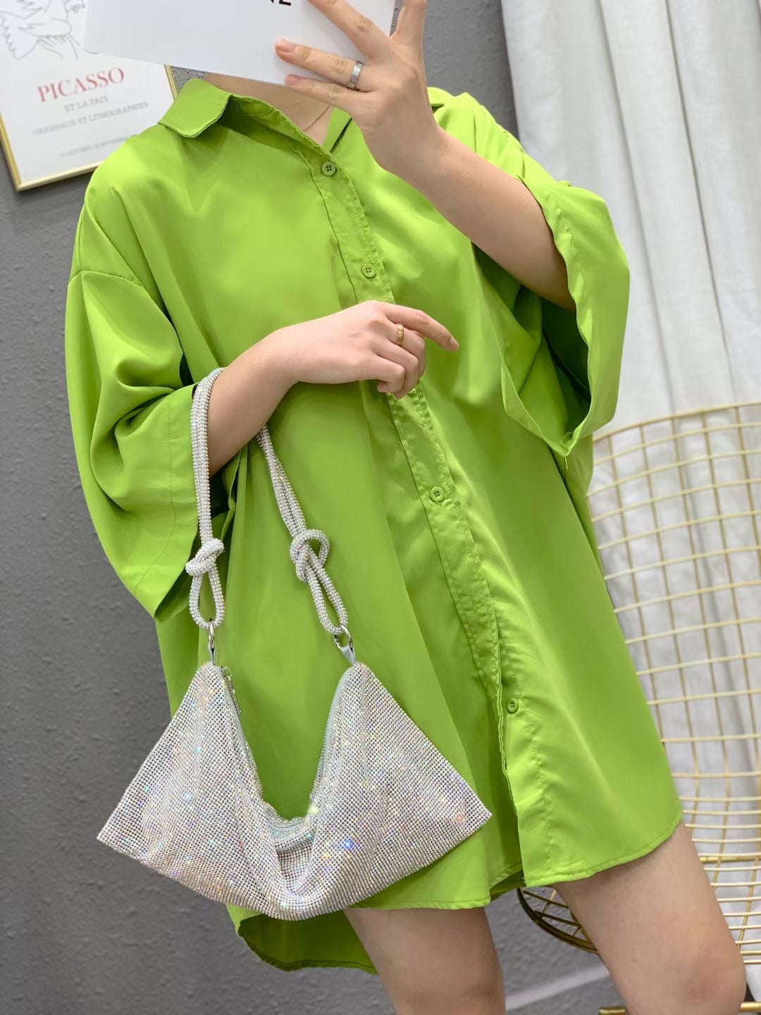 【#PQ04】Newest Fashionable crystal ladies shoulder bags