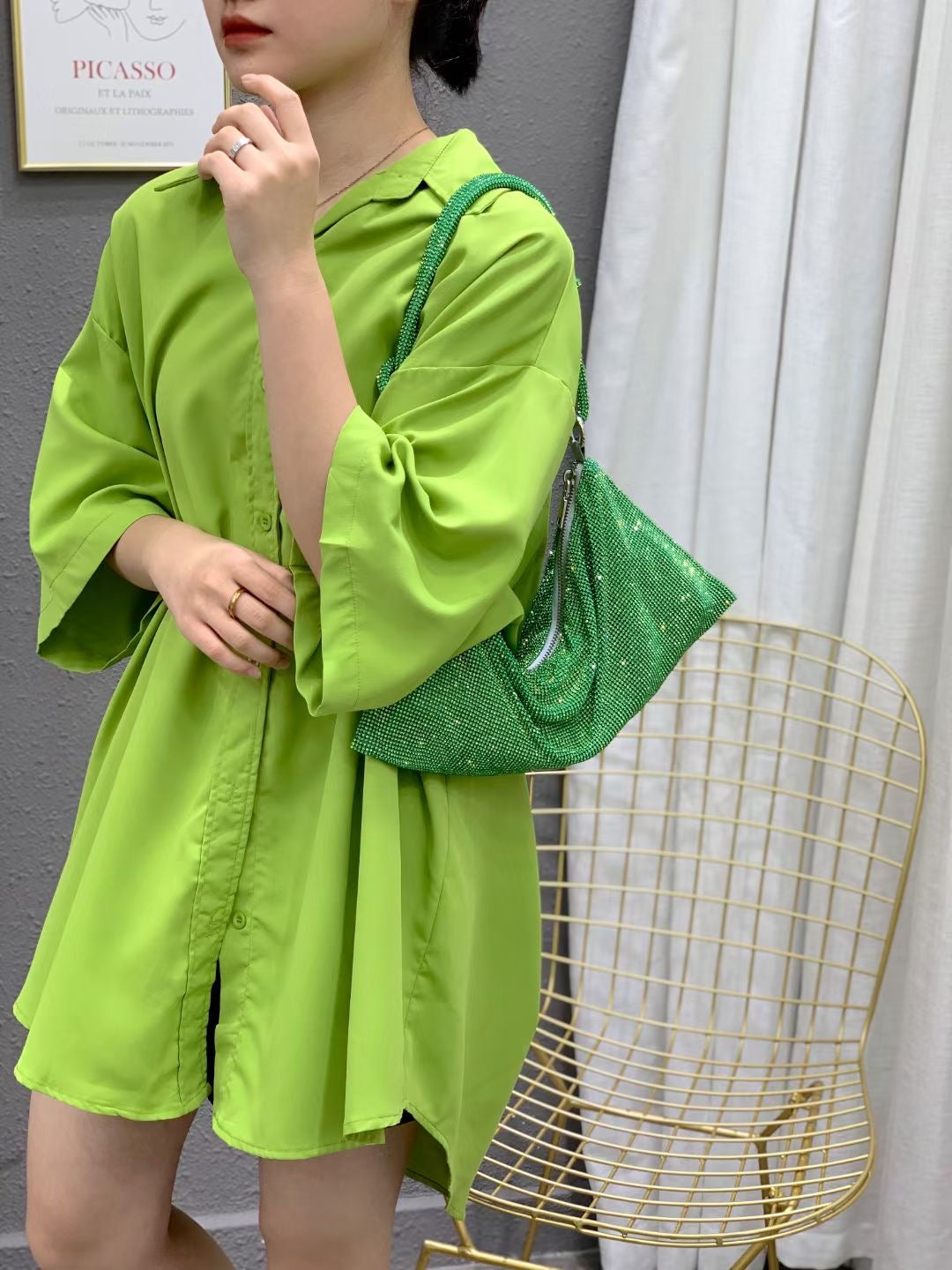 【#PQ04】Newest Fashionable crystal ladies shoulder bags