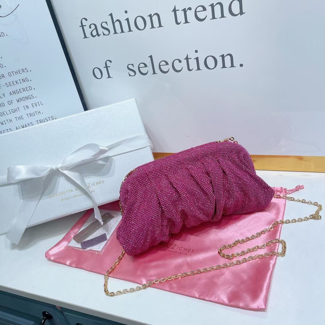 【#PQ13】Newest Fashionable crystal ladies handbags