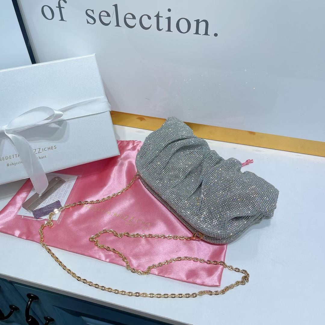 【#PQ13】Newest Fashionable crystal ladies handbags