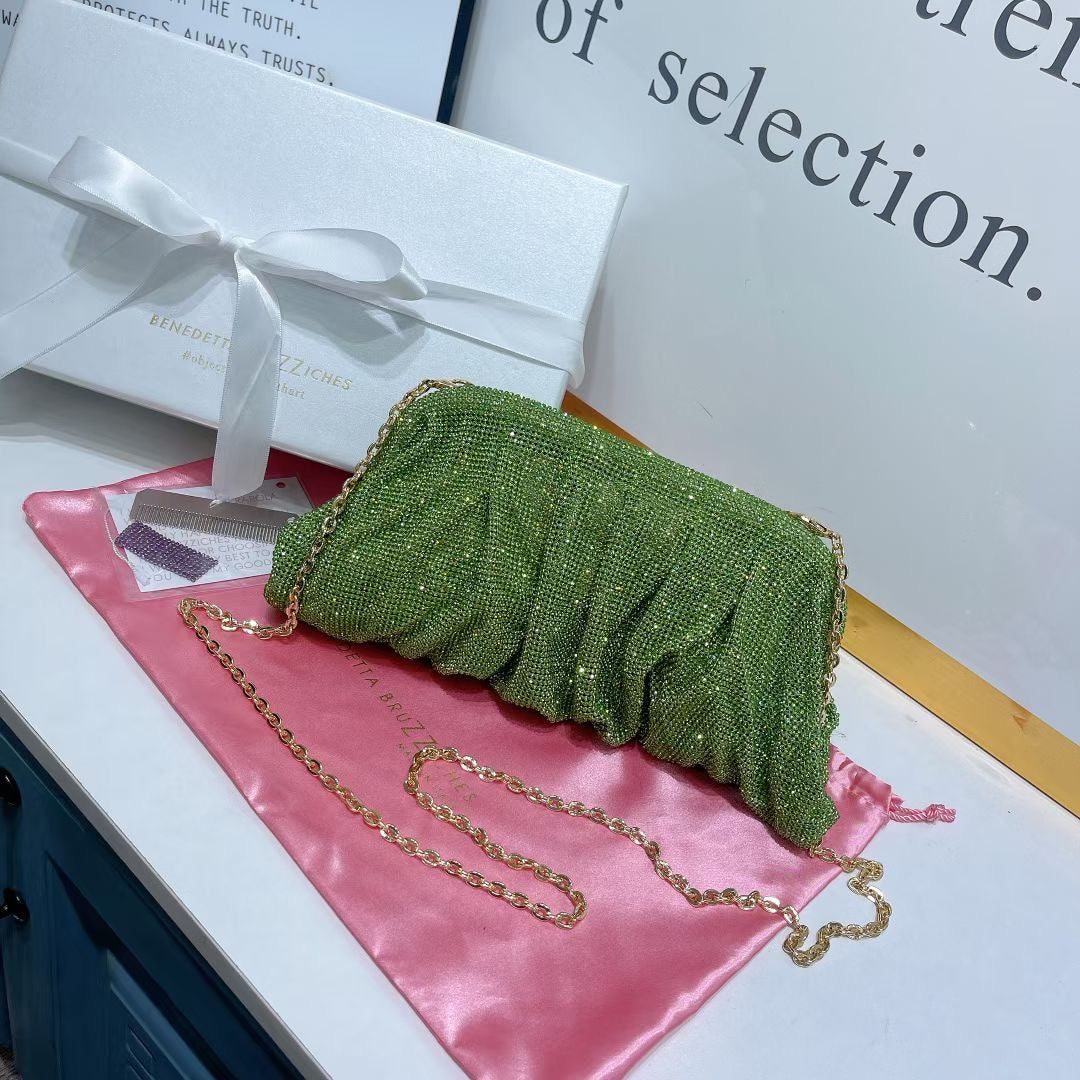【#PQ13】Newest Fashionable crystal ladies handbags