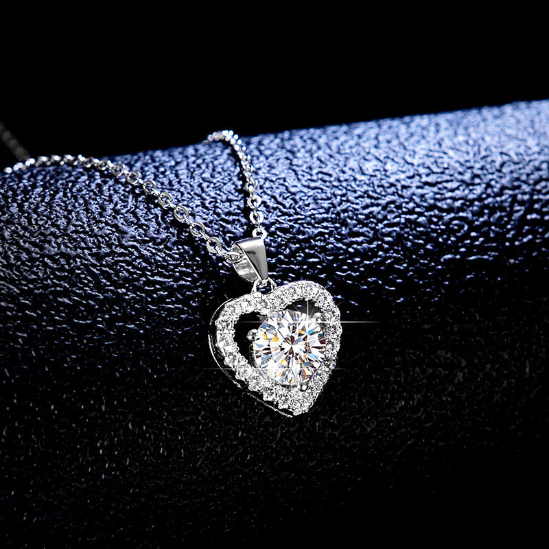 【PartyQueen-Necklace Collections】925 Sterling Silver Moissanite Necklaces(buy 1 get 3 more freebies: Ring+Jewelry case+Silver Polishing cloth)