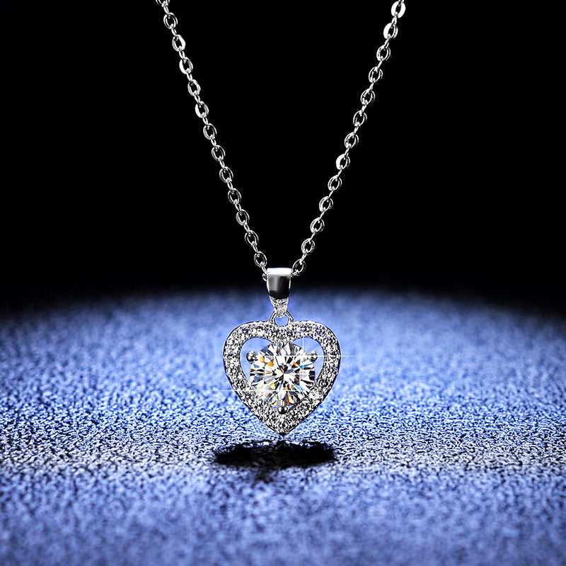 【#N01/ Heart】925 Sterling Silver Moissanite Necklaces