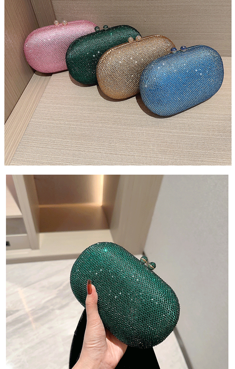 【#PQ07】Newest Fashionable crystal ladies evening bags