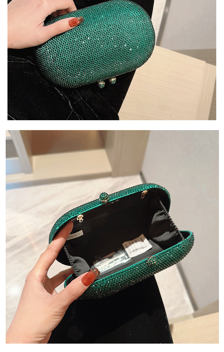 【#PQ07】Newest Fashionable crystal ladies evening bags