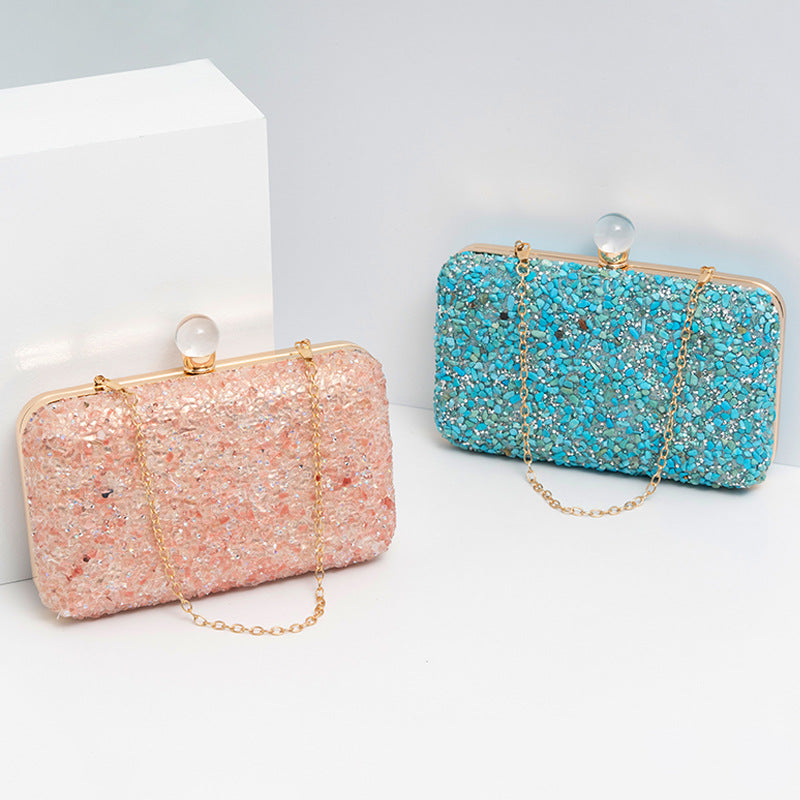 【#PQ08】Newest Fashionable crystal wedding/party bags