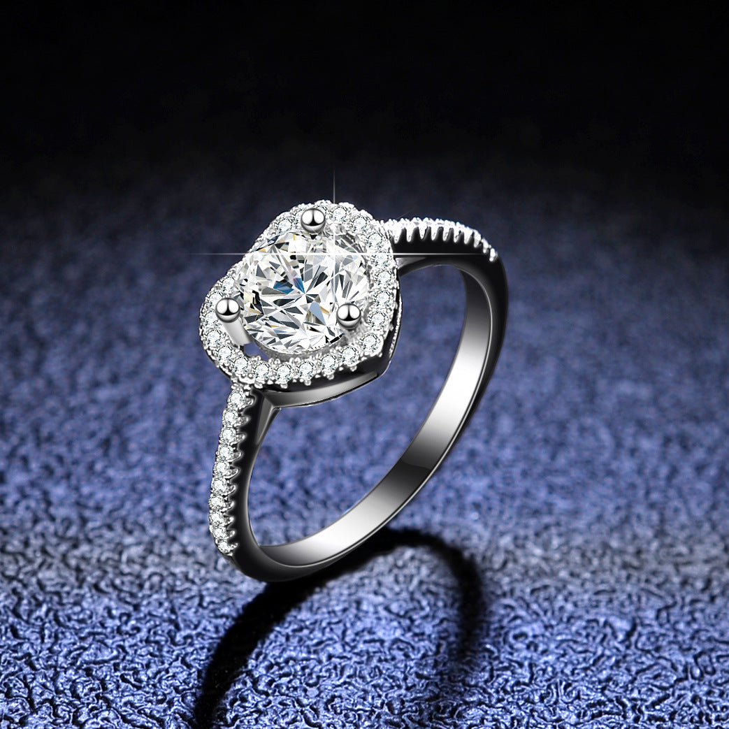【#R01】（Heart）925 Sterling Silver Moissanite Rings