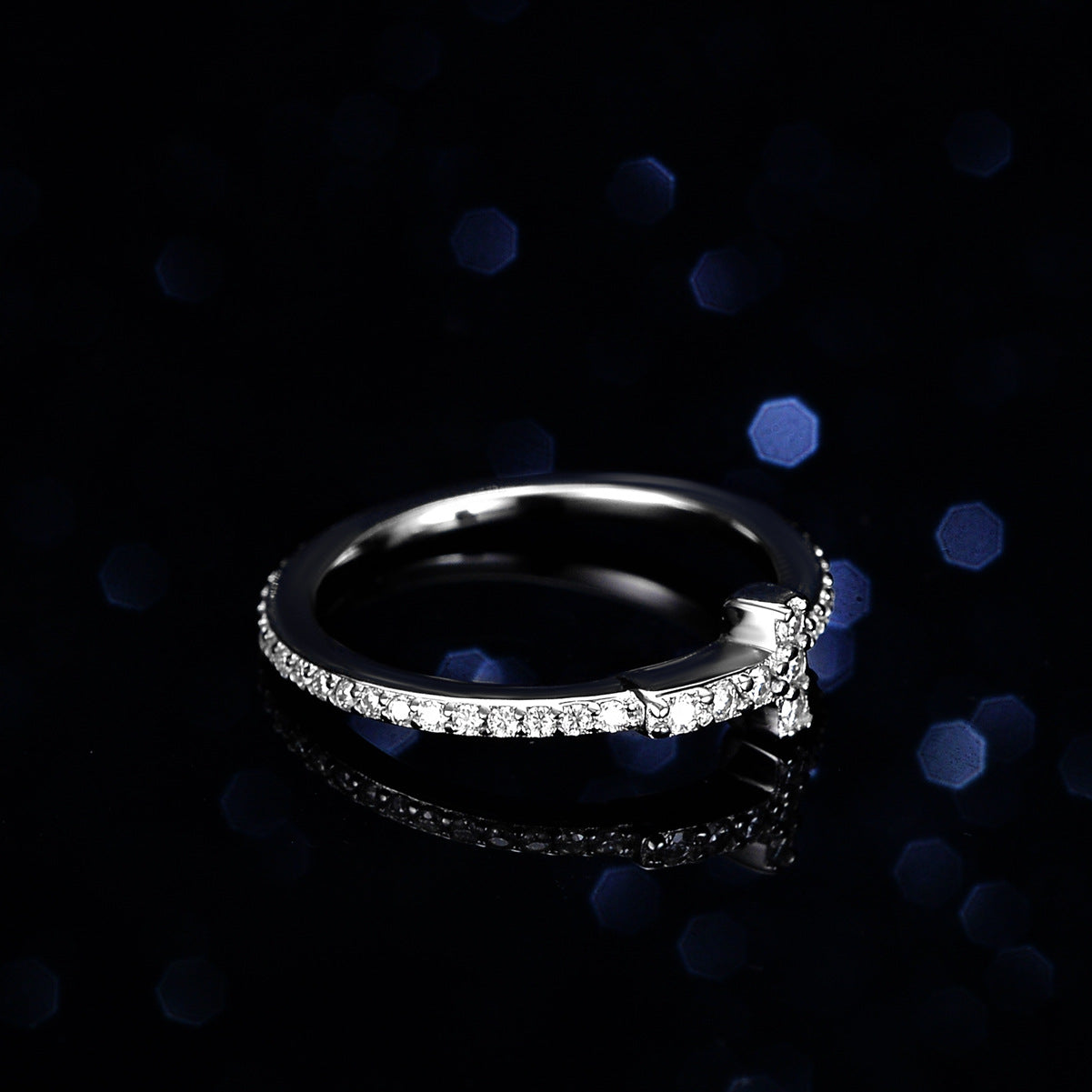 【#R03】(Cross) 925 Sterling Silver Moissanite Rings