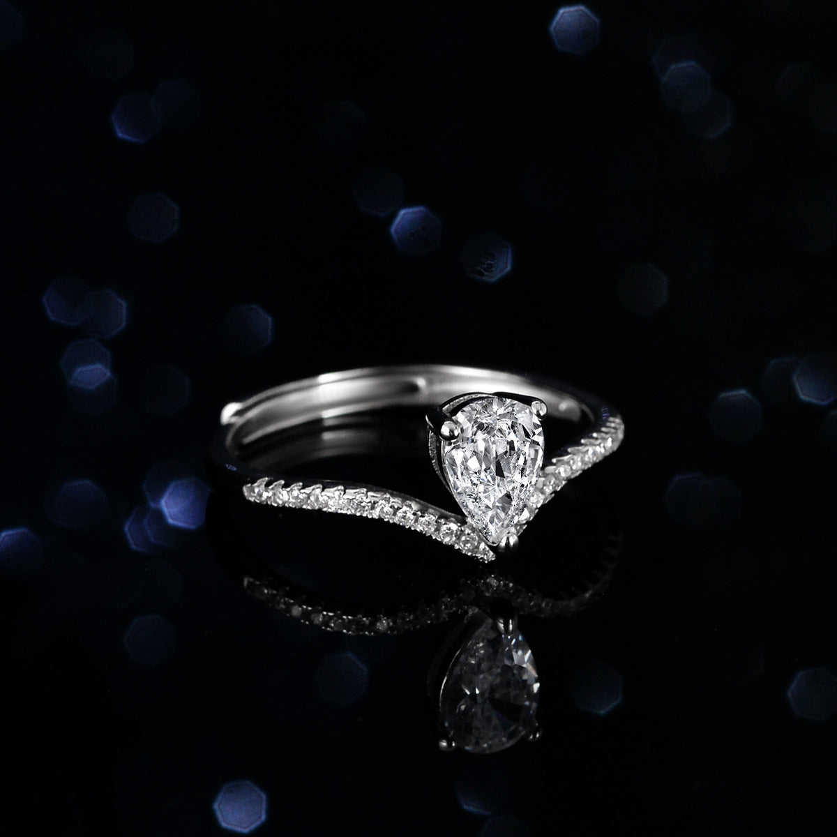 【#R04】925 Sterling Silver Moissanite Rings