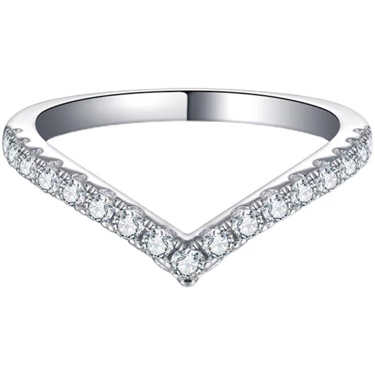 【#R07】(V-ring) 925 Sterling Silver Moissanite Rings