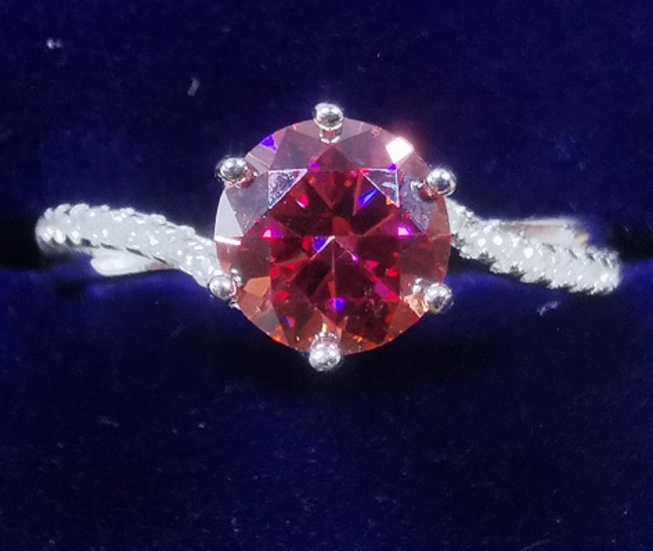 【#R10】(rainbow) 925 Sterling Silver Moissanite Rings