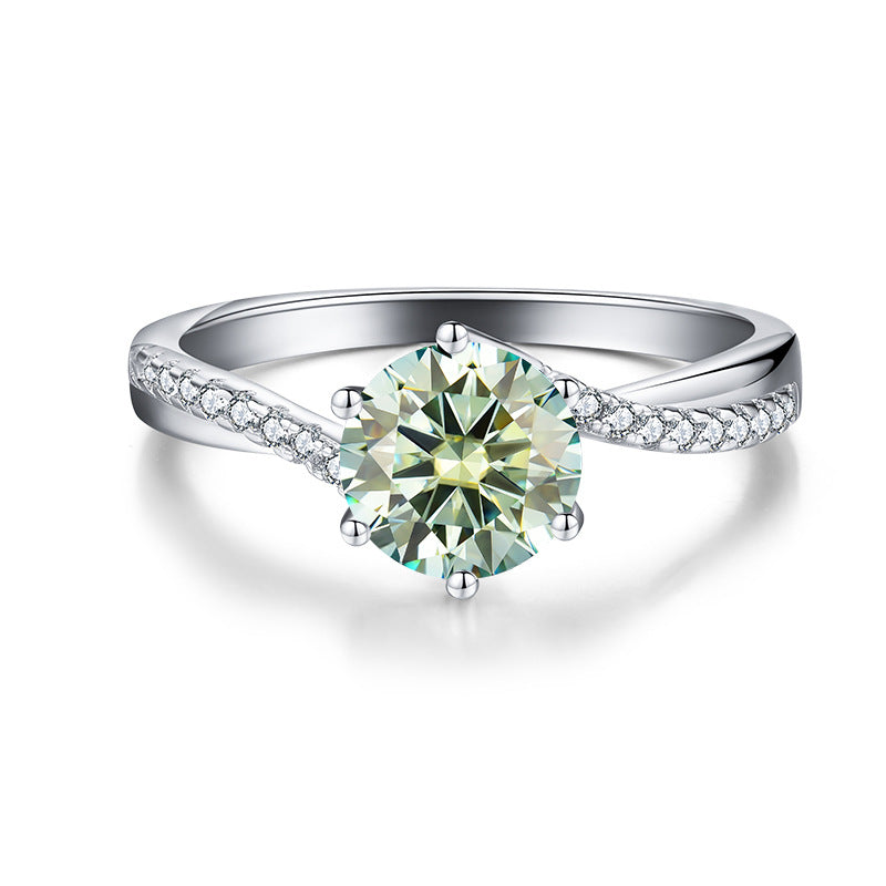 【#R10】(rainbow) 925 Sterling Silver Moissanite Rings