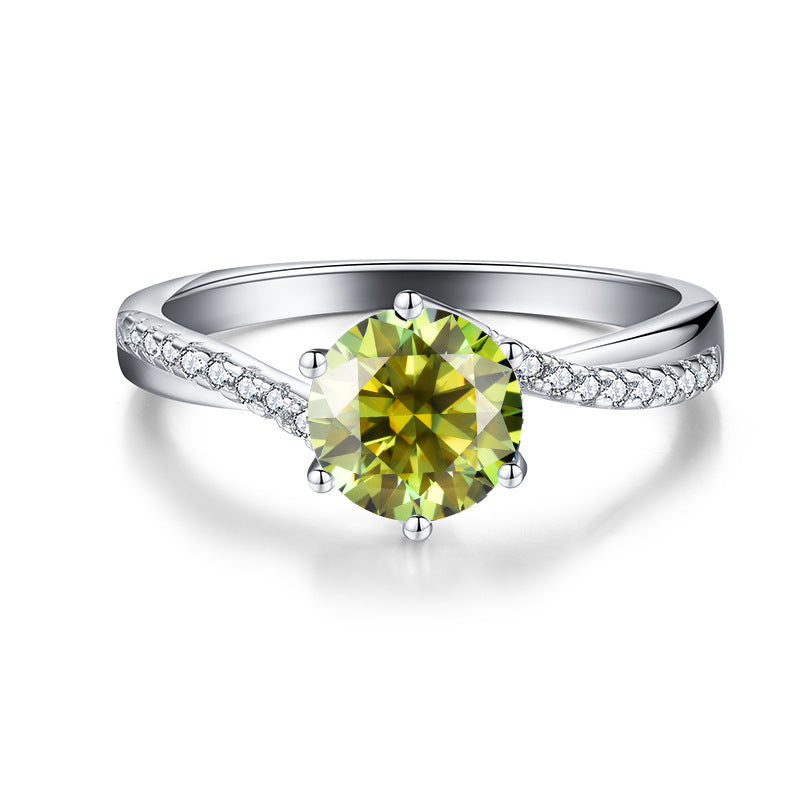 【#R10】(rainbow) 925 Sterling Silver Moissanite Rings