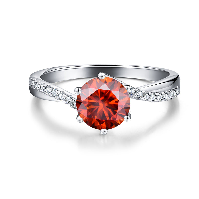 【#R10】(rainbow) 925 Sterling Silver Moissanite Rings