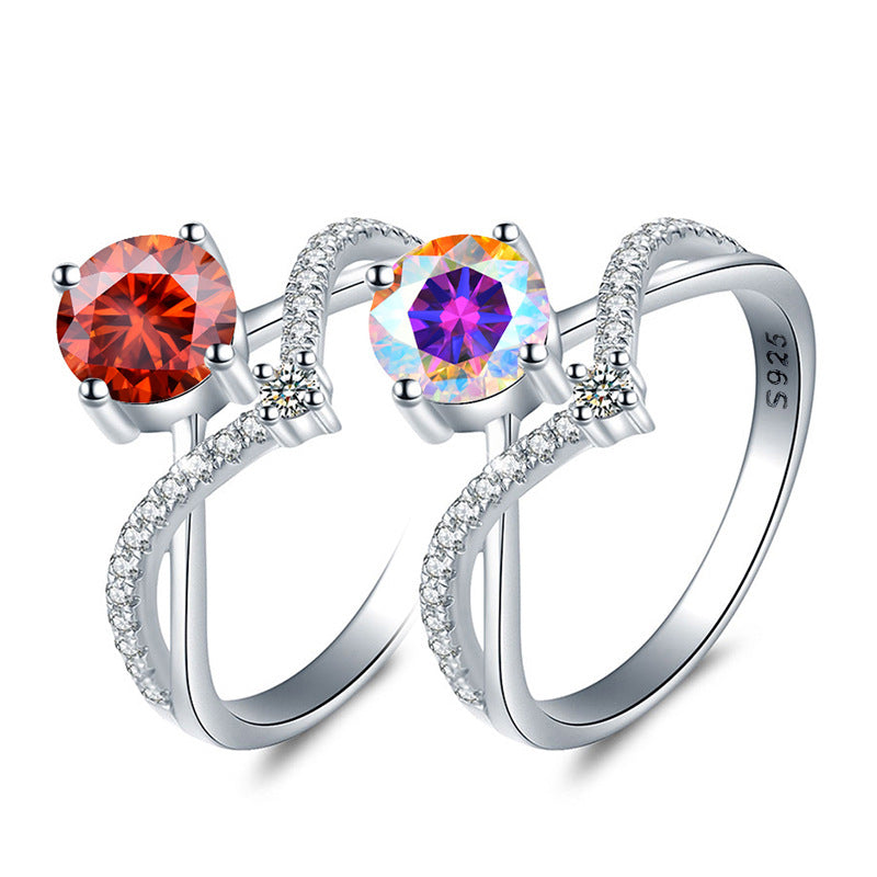 【#R11】925 Sterling Silver Colored-Moissanite Rings