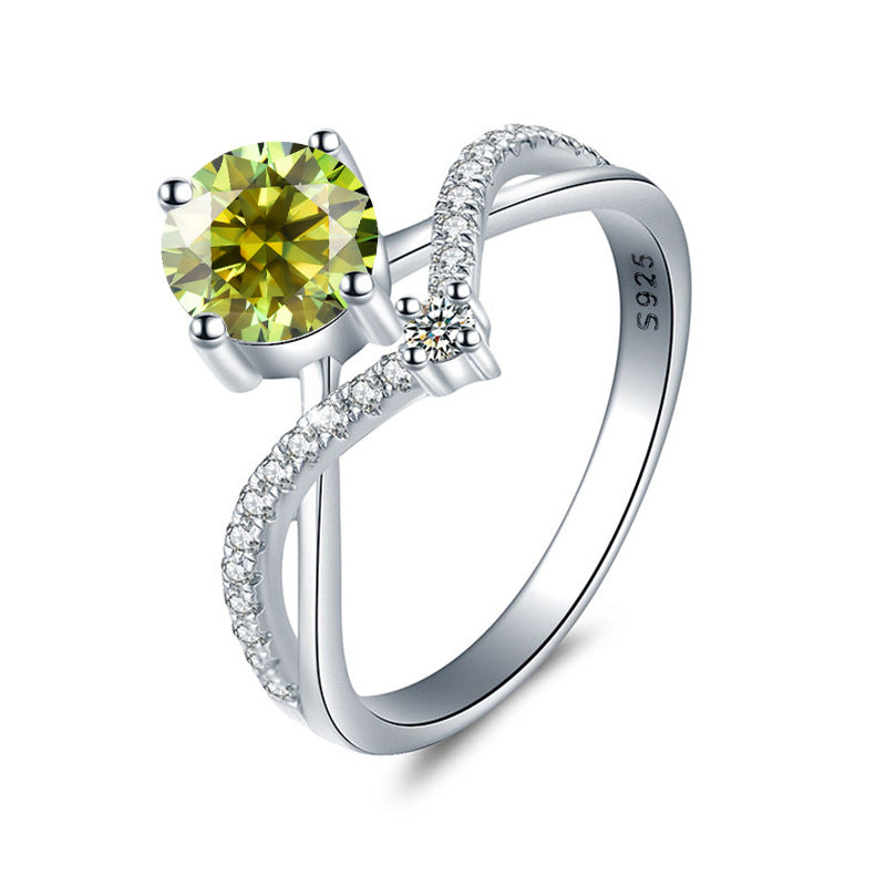 【#R11】925 Sterling Silver Colored-Moissanite Rings
