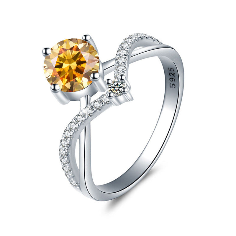 【#R11】925 Sterling Silver Colored-Moissanite Rings