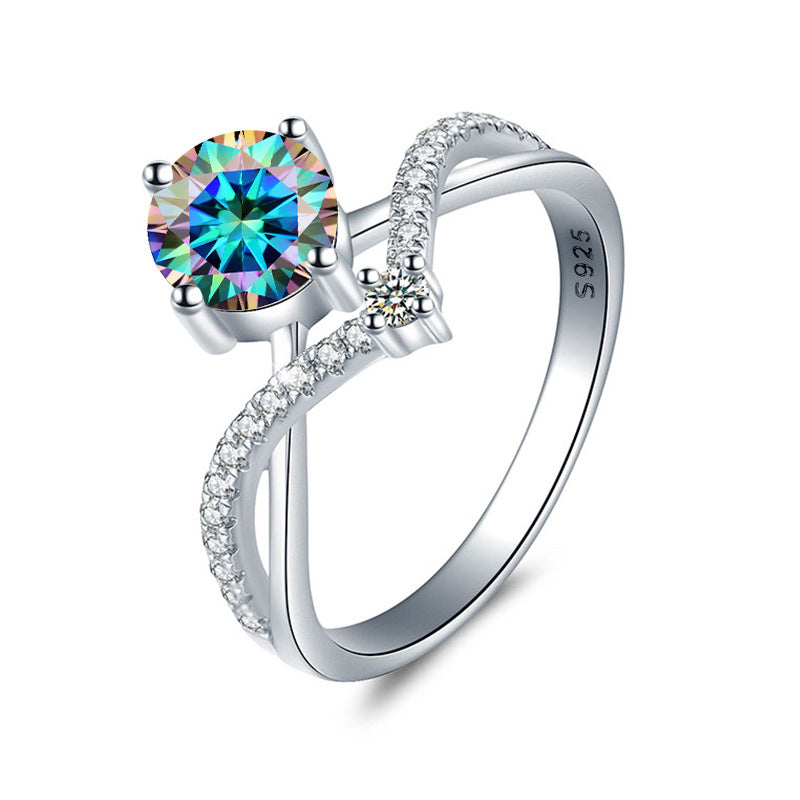 【#R11】925 Sterling Silver Colored-Moissanite Rings