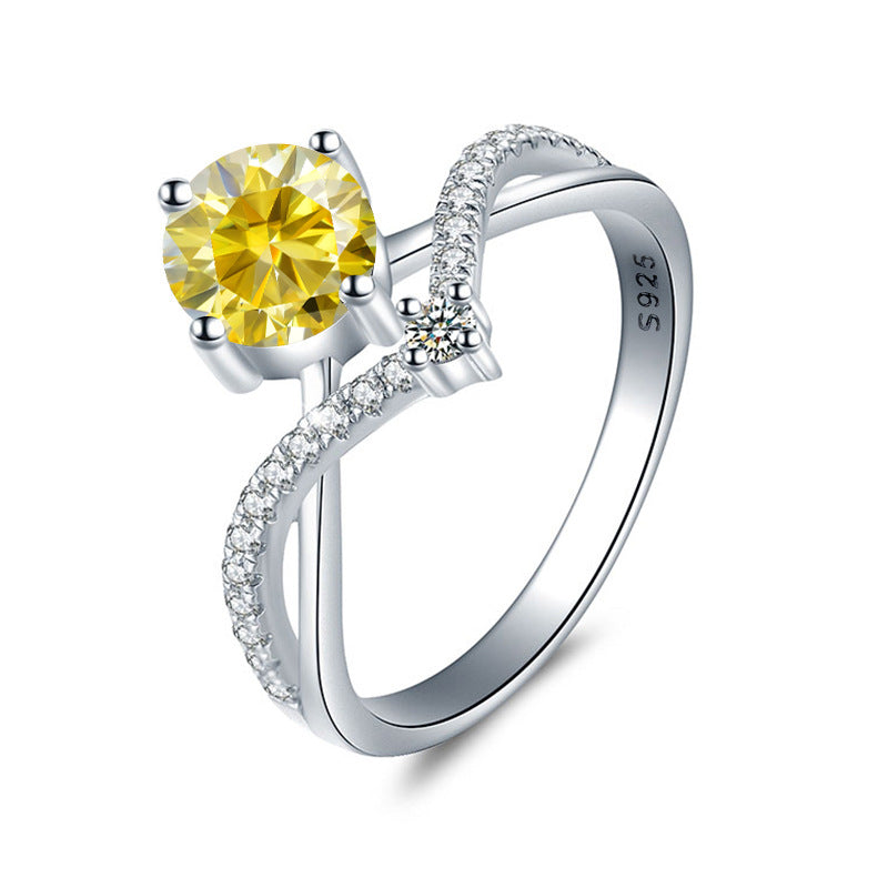 【#R11】925 Sterling Silver Colored-Moissanite Rings