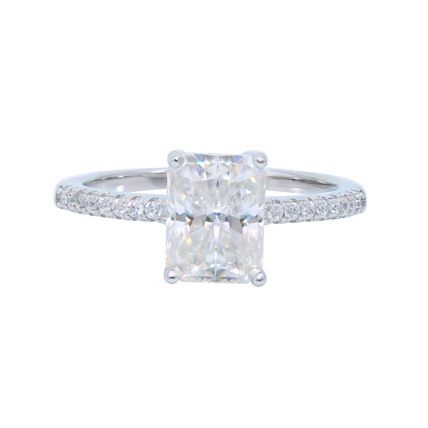 【#R12】 （6x8mm）925 Sterling Silver Moissanite Rings