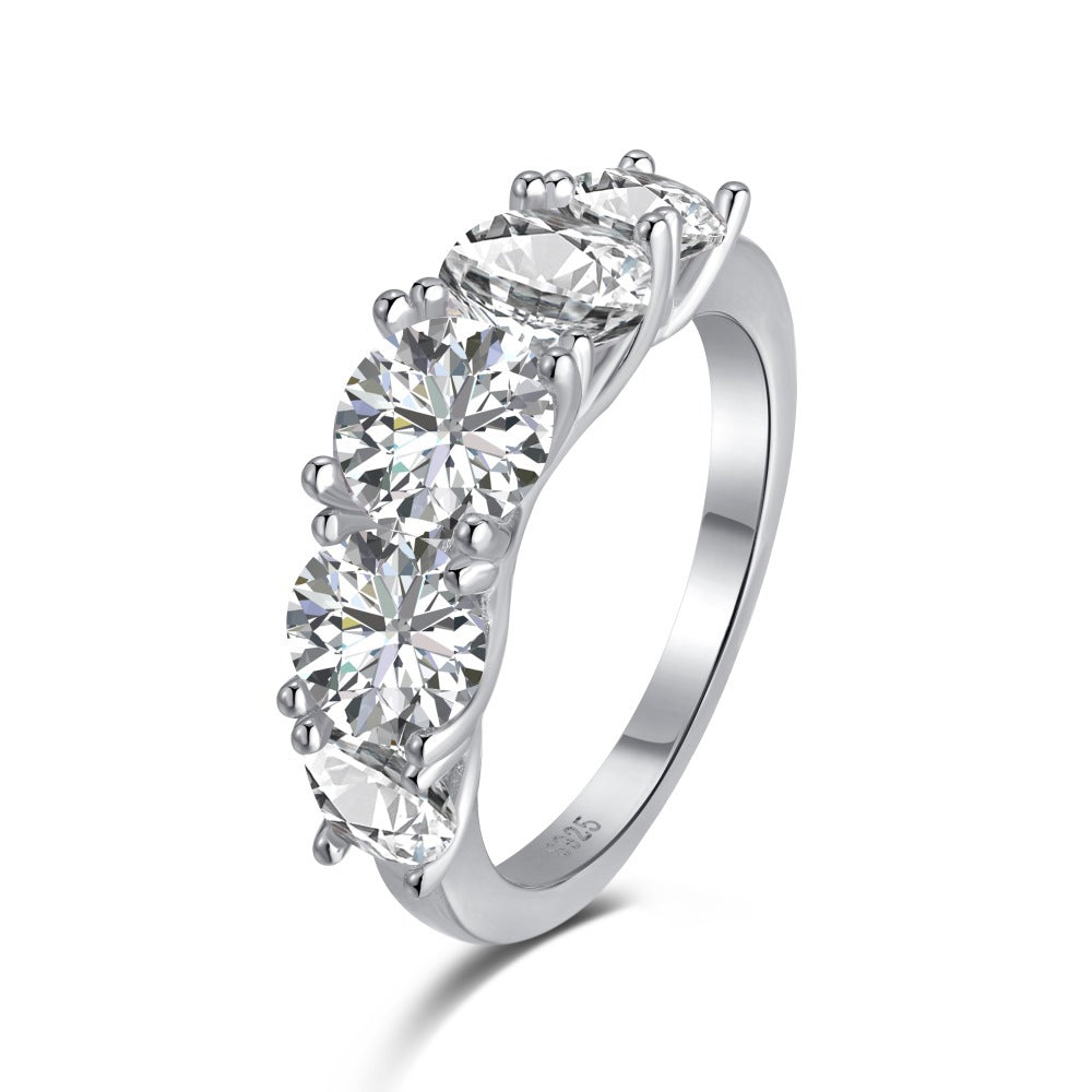 【Party Queen/#R14】925 Sterling Silver Moissanite Rings(buy 1 get 3 more freebies: Ring+Jewelry case+Silver Polishing cloth)