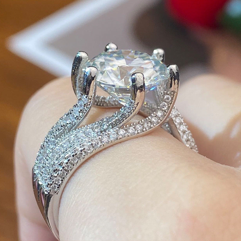 【#R16】（Luxury）925 Sterling Silver Moissanite Rings