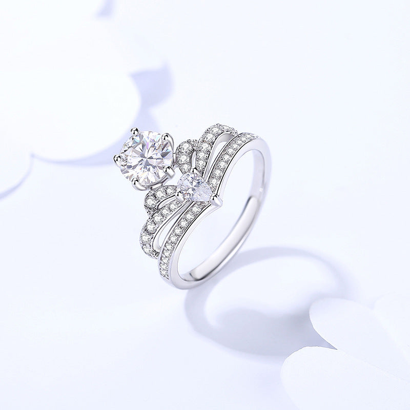 【#R17】（Queen）925 Sterling Silver Moissanite Rings