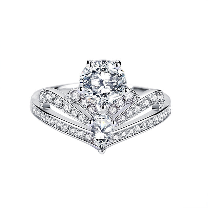 【#R17】（Queen）925 Sterling Silver Moissanite Rings