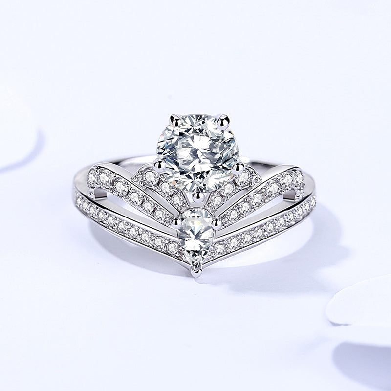 【#R17】（Queen）925 Sterling Silver Moissanite Rings
