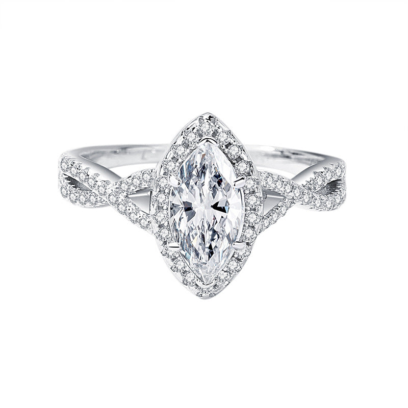 【#R19】(Marquise）925 Sterling Silver Moissanite Rings