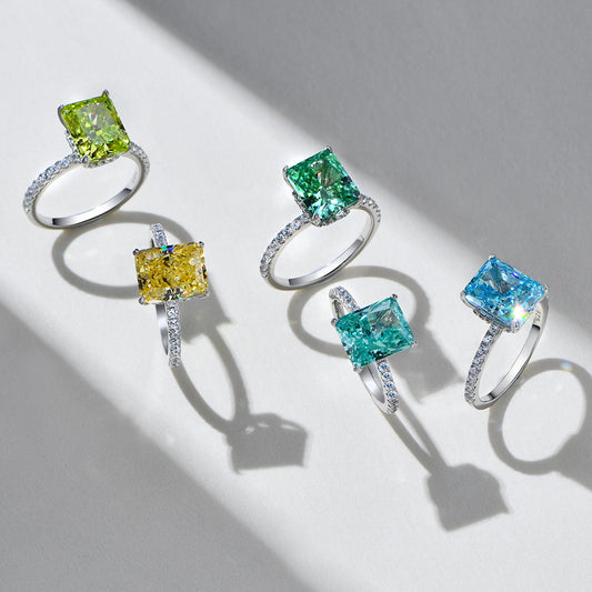 【#R23】（8x10mm）925 Sterling Silver High-Carbon Rings