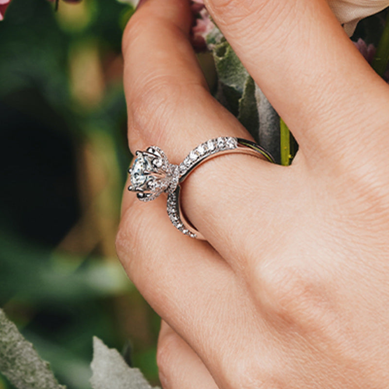 【#R30】（Snow queen）925 Sterling Silver Moissanite Rings