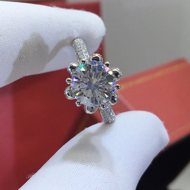 【#R30】（Snow queen）925 Sterling Silver Moissanite Rings