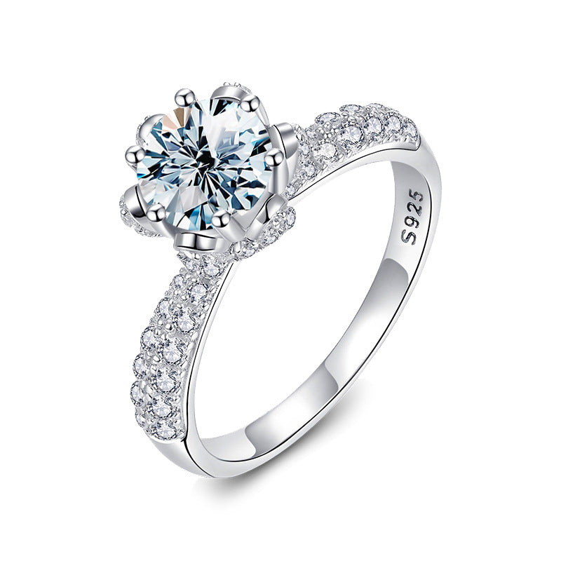 【#R30】（Snow queen）925 Sterling Silver Moissanite Rings