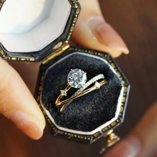 【PartyQueen】925 Sterling Silver Moissanite Rings (buy 1 get 1 Jewelry case)