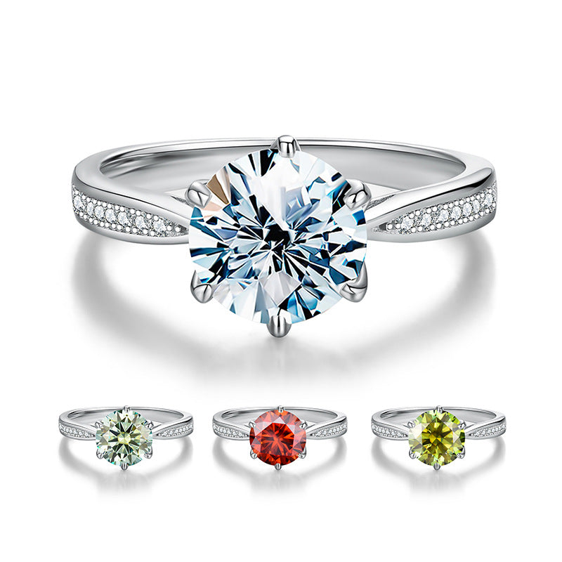 【PartyQueen-Rings Collections】925 Sterling Silver Moissanite Rings (buy 1 get 3 more freebies: Ring+Jewelry case+Silver Polishing cloth)