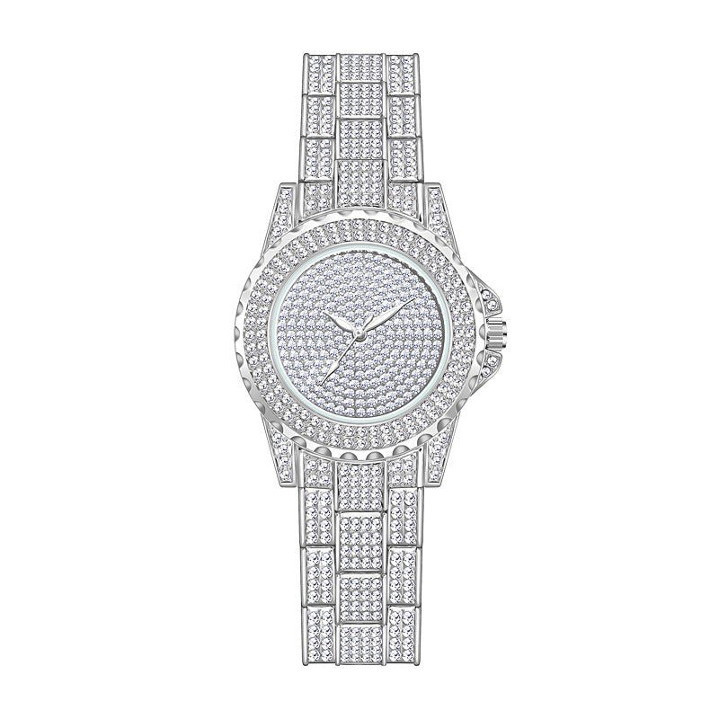【#W01】Popular watch chain full diamonds female watches