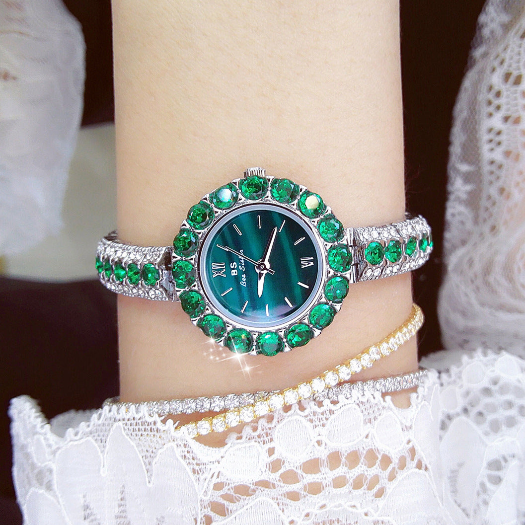 【#W02】Popular watch chain full diamonds female watches