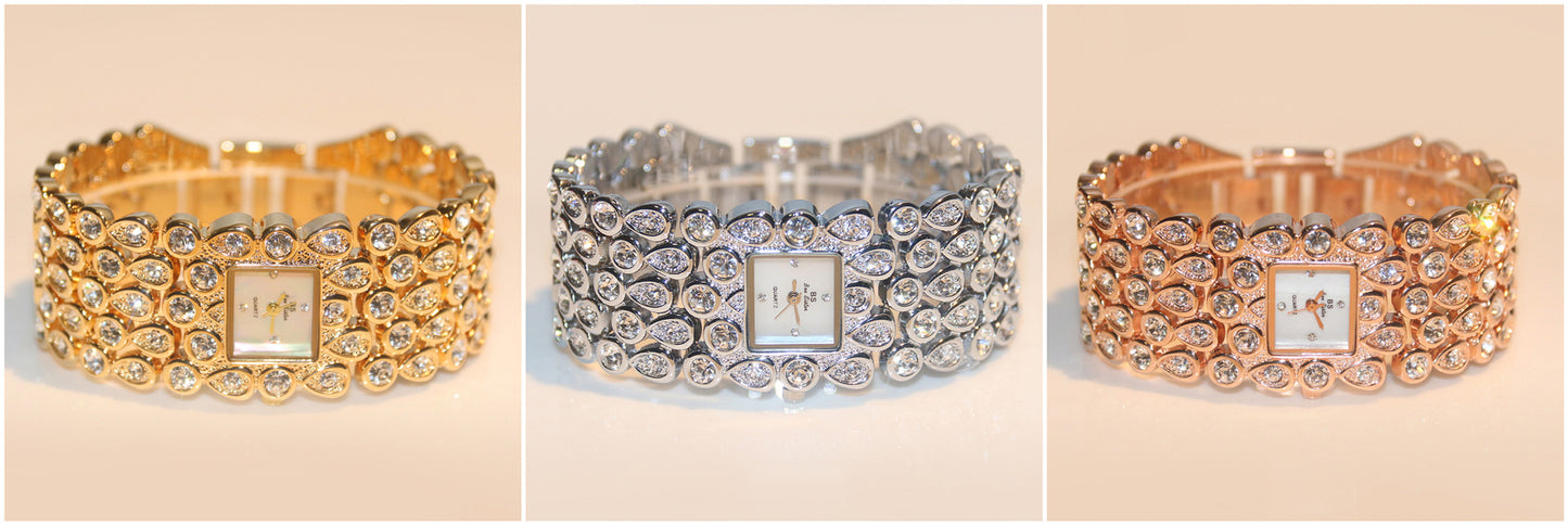 【#W04】Popular watch chain full diamonds female watches