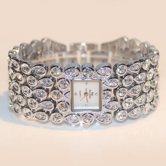 【#W04】Popular watch chain full diamonds female watches