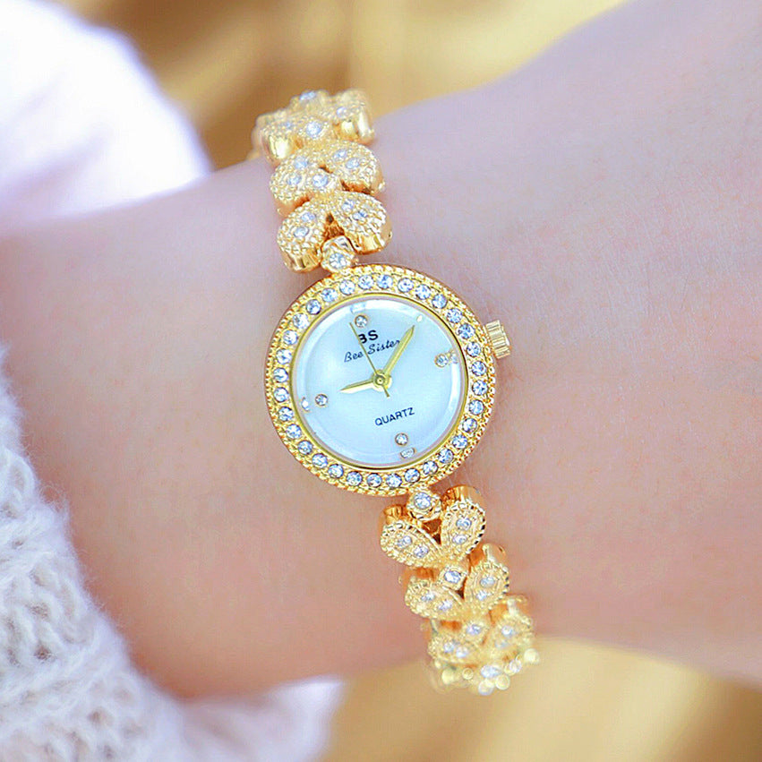 【#W06】Popular watch chain full diamonds female watches