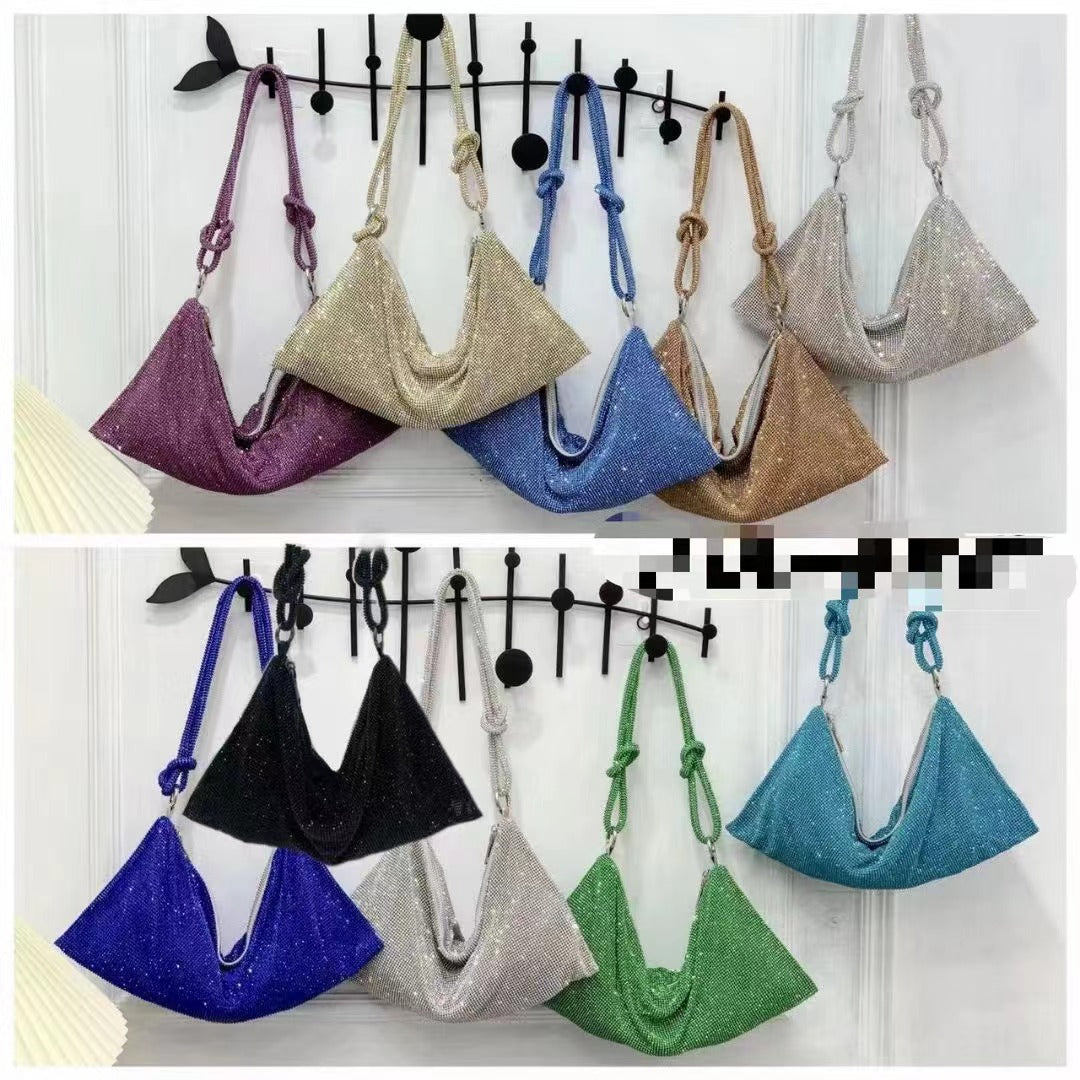 【#PQ04】Newest Fashionable crystal ladies shoulder bags